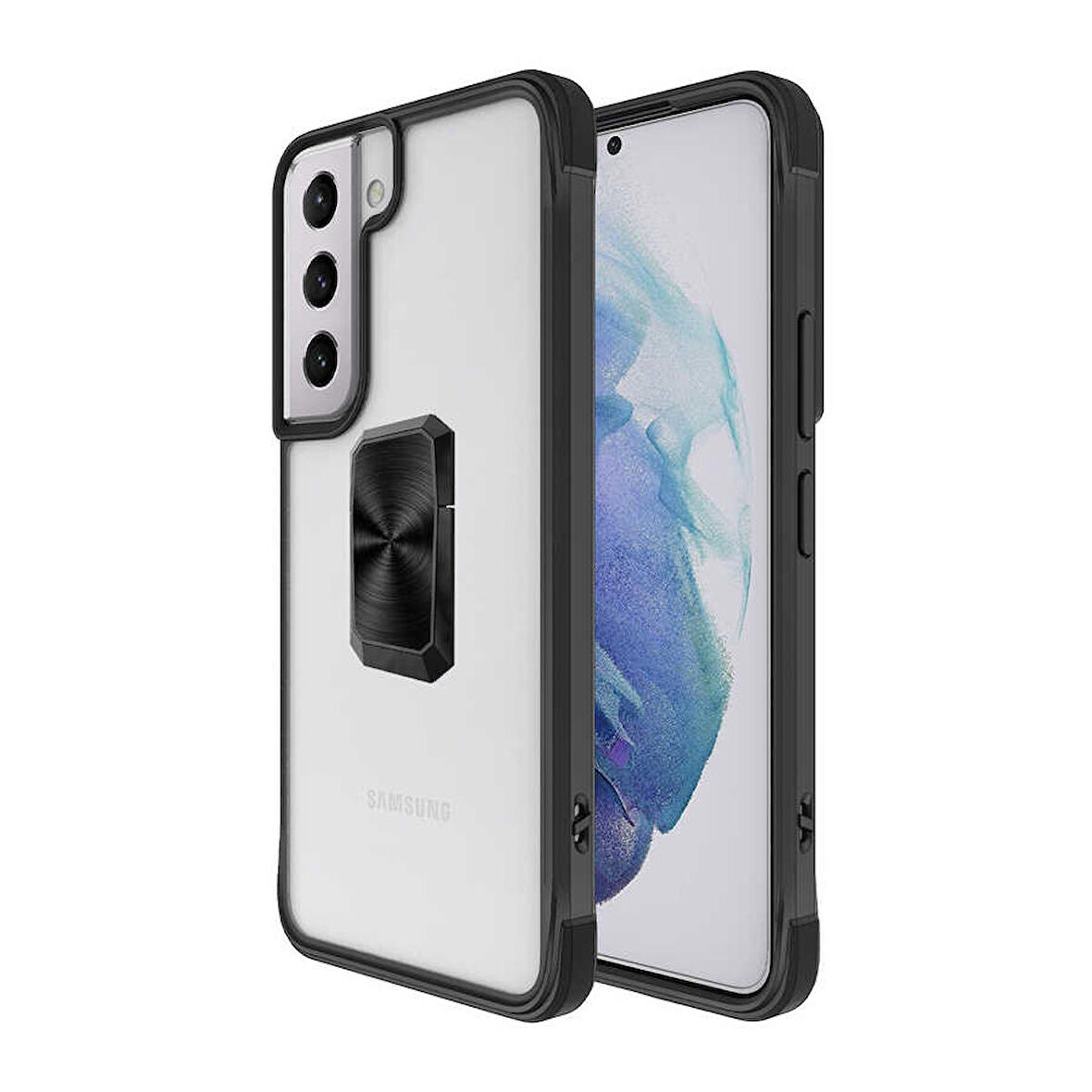Galaxy S22 Plus Uyumlu Zore V-Bax Kapak-Siyah