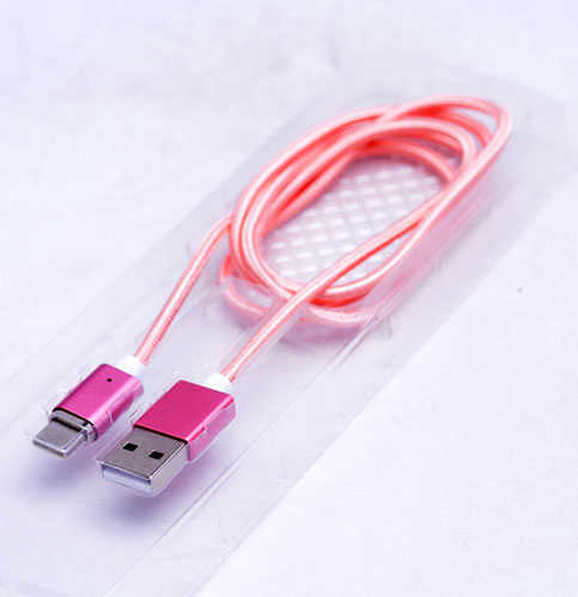 Rose Gold Metal Manyetic Uçlu Lightning Usb Kablo-Zore