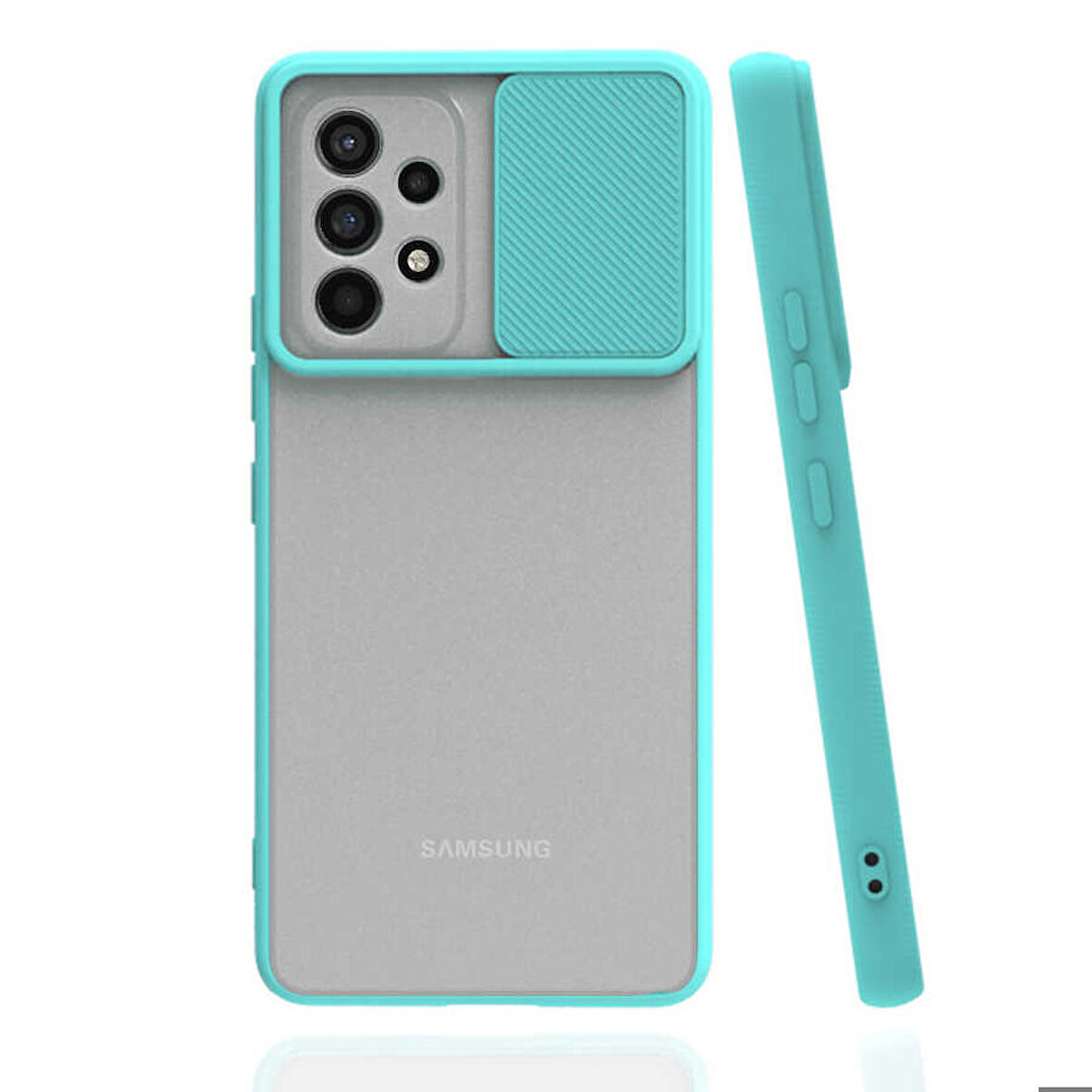 Galaxy A73 Uyumlu Zore Lensi Kapak-Turkuaz