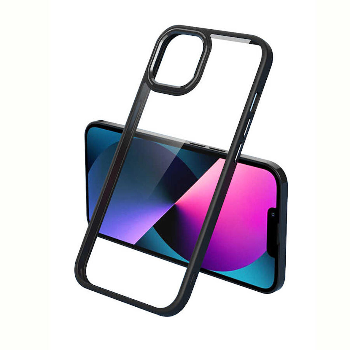 iPhone 12 Uyumlu Zore Krom Kapak-Siyah