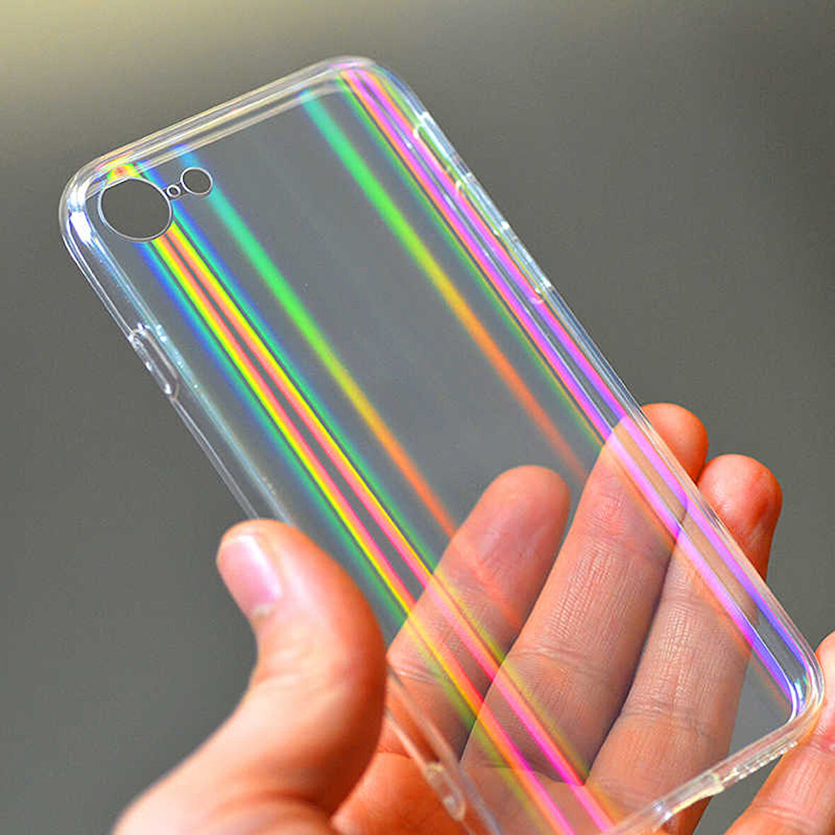 iPhone SE 2022 Uyumlu Zore Rainbow Kılıf-Renksiz