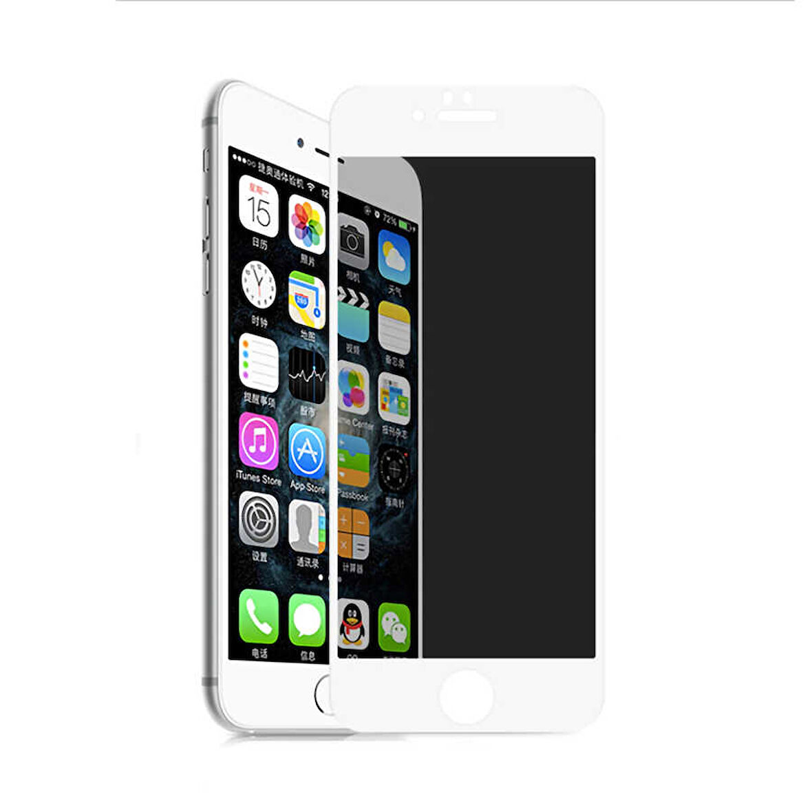 iPhone 8 Plus Uyumlu Davin 5D Privacy Cam Zore Ekran Koruyucu
