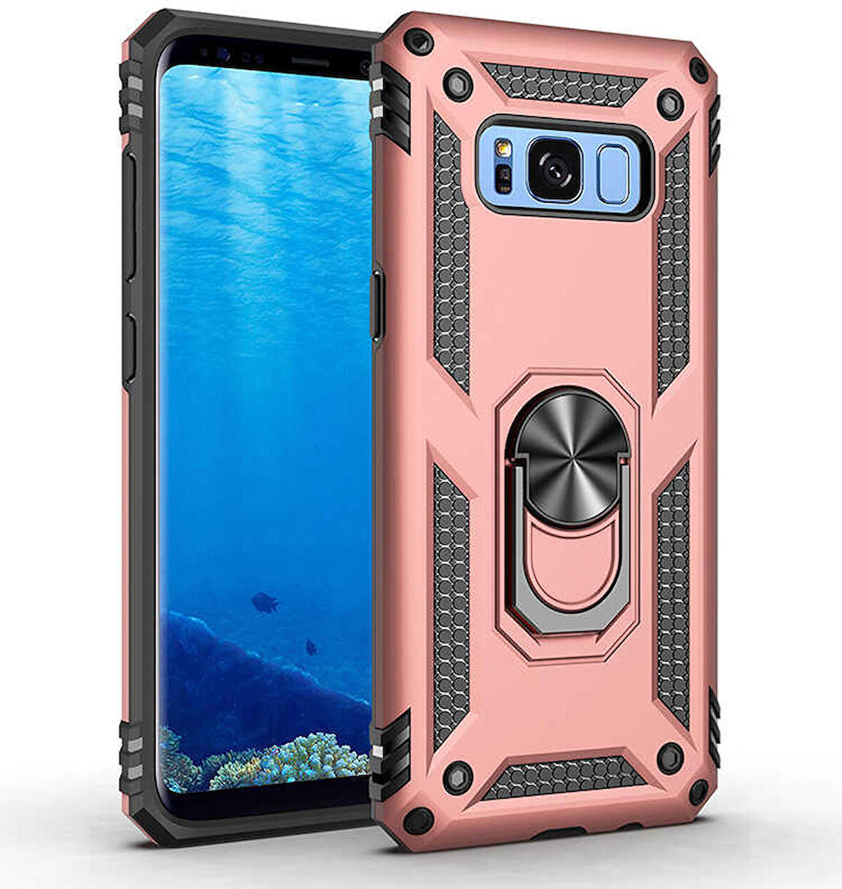 Galaxy S8 Uyumlu Zore Vega Kapak-Rose Gold