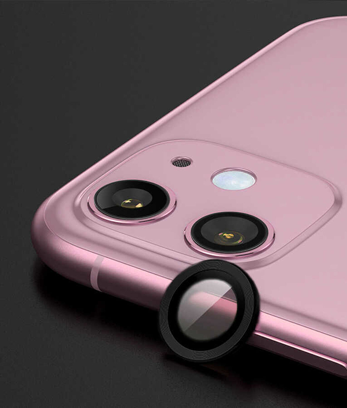 iPhone 12 Mini Uyumlu Zore CL-07 Kamera Koruyucu-Siyah