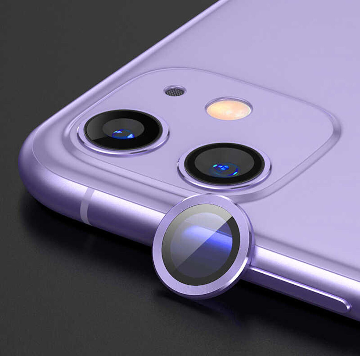 iPhone 11 Uyumlu Zore CL-07 Kamera Koruyucu-Mor