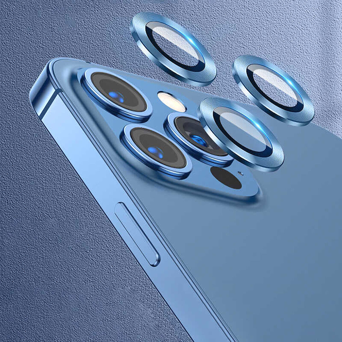 iPhone 13 Pro Uyumlu Zore CL-07 Kamera Koruyucu-Mavi