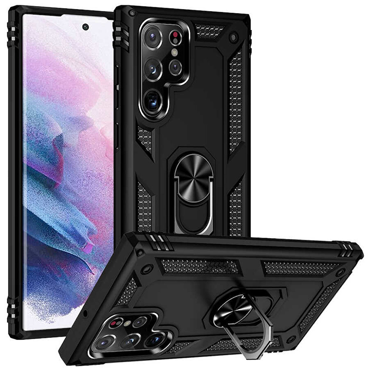 Galaxy S22 Ultra Uyumlu Zore Vega Kılıf-Siyah