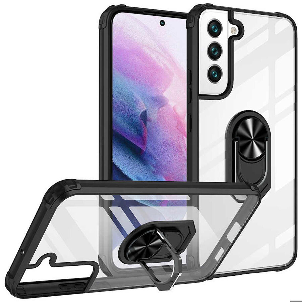 Galaxy S22 Plus Uyumlu Ensueno Mola Kapak-Siyah
