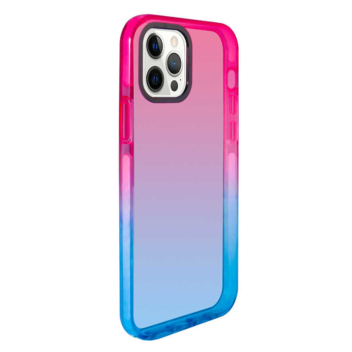 iPhone 12 Pro Max Uyumlu Zore Renkli Punto Kılıf-Pembe-Mavi