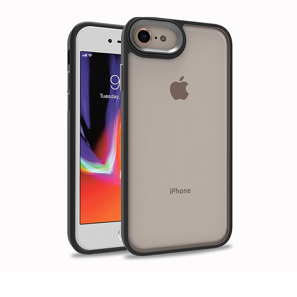 iPhone 8 Uyumlu Zore Flora Kapak-Siyah