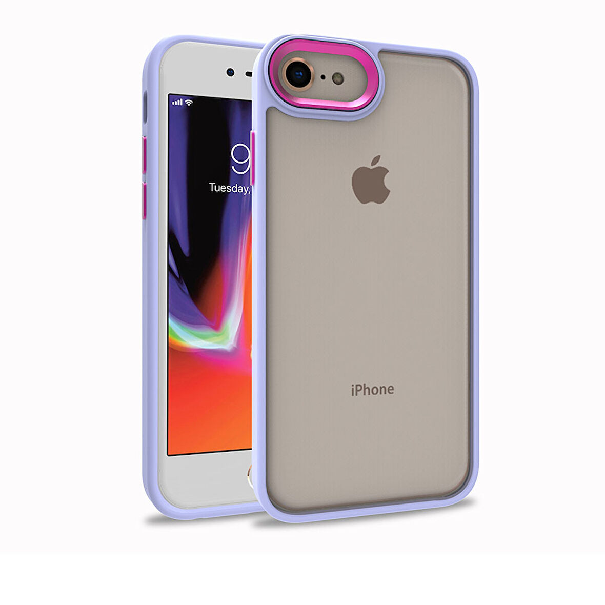 iPhone SE 2022 Uyumlu Zore Flora Kılıf-Lila
