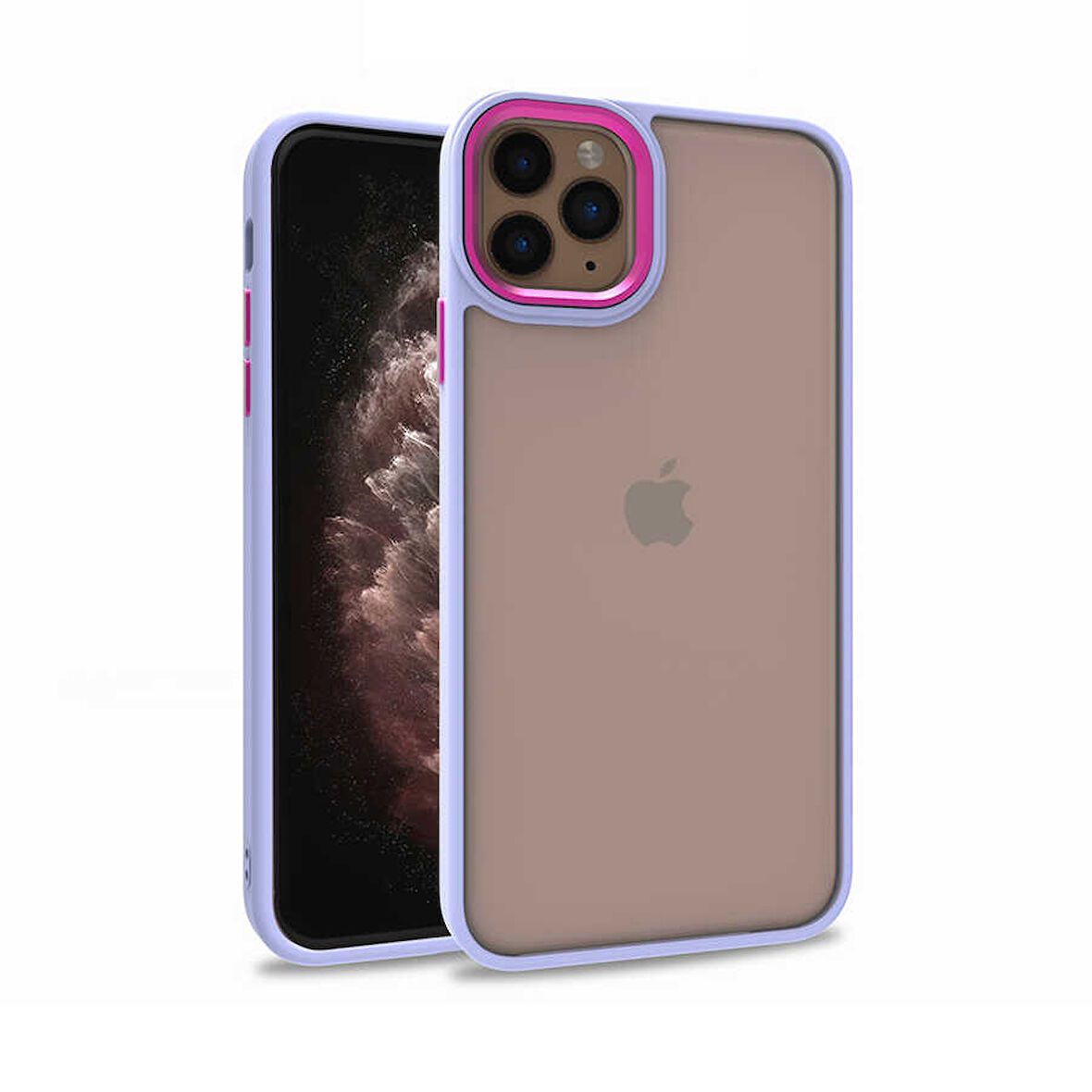 iPhone 11 Pro Max Kılıf Kamera Çıkıntılı Arkası Şeffaf Köşeleri Parlak Renkli Işlemeli Flora Kapak