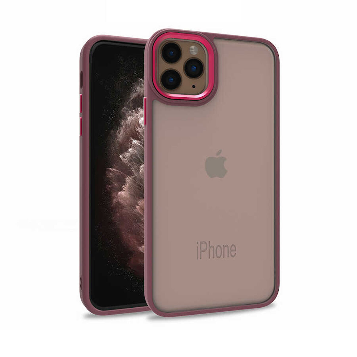 iPhone 11 Pro Max Kılıf Kamera Çıkıntılı Arkası Şeffaf Köşeleri Parlak Renkli Işlemeli Flora Kapak