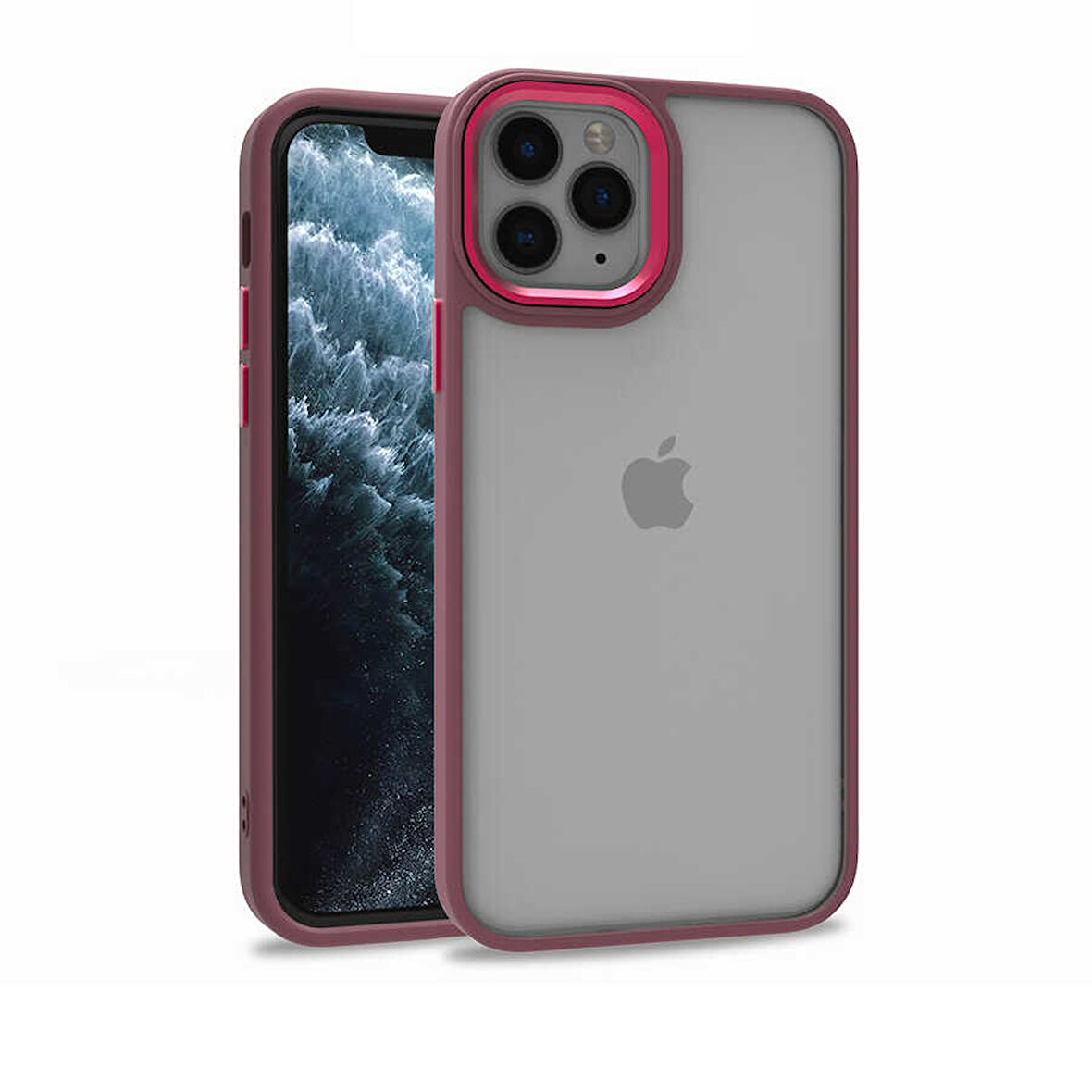 iPhone 11 Pro Kılıf Kamera Çıkıntılı Arkası Şeffaf Köşeleri Parlak Renkli Işlemeli Flora Kapak