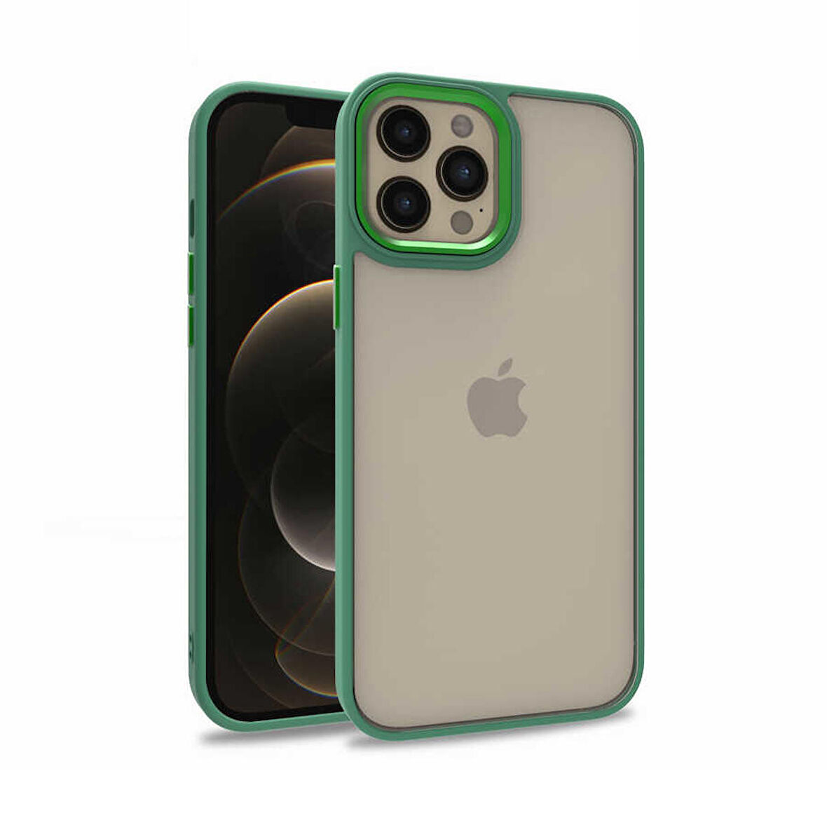 iPhone 12 Pro Max Uyumlu Zore Flora Kapak-Yeşil