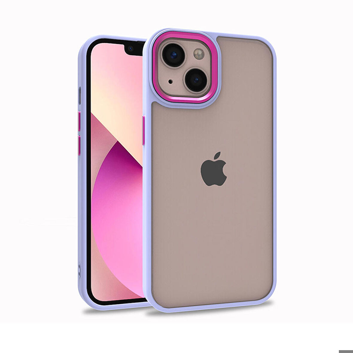 iPhone 13 Uyumlu Ensueno Flora Kapak-Lila
