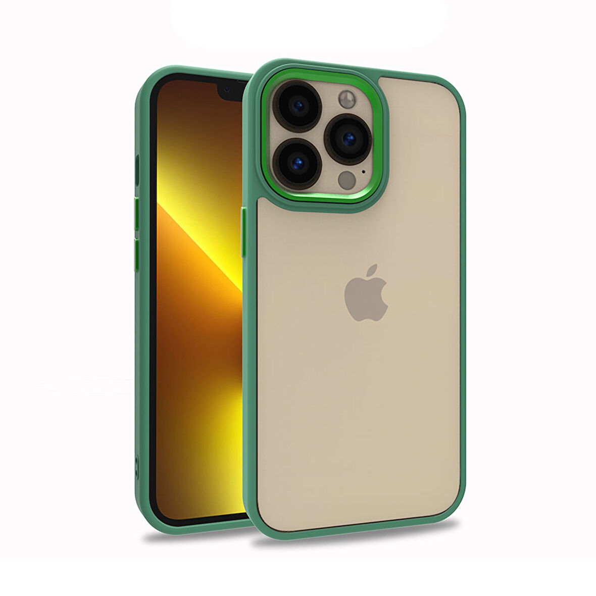 iPhone 13 Pro Uyumlu Zore Flora Kılıf-Yeşil