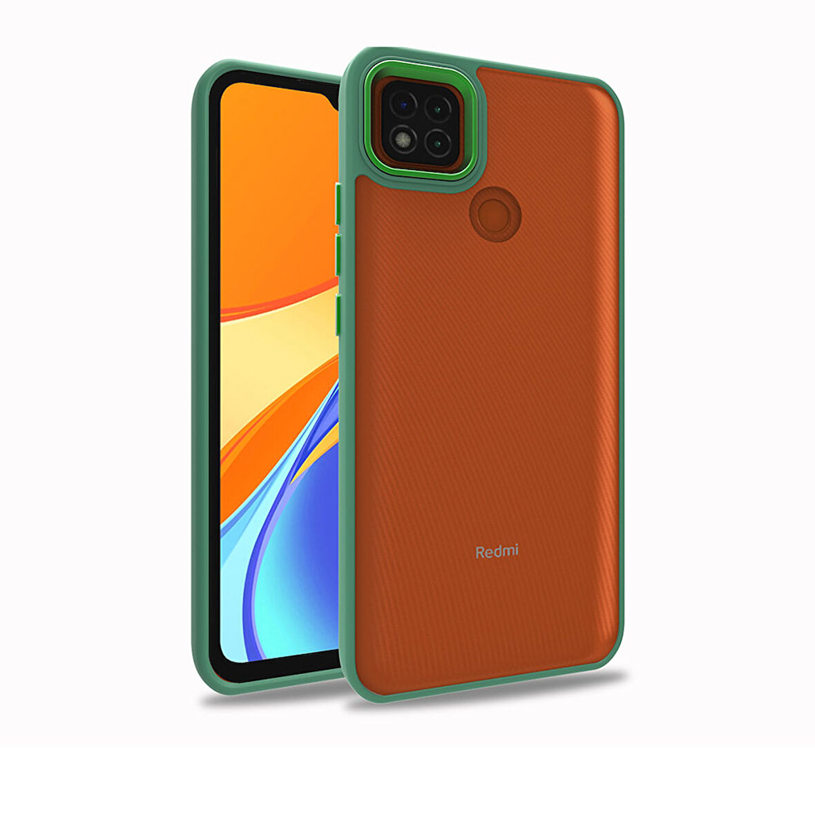 Xiaomi Redmi 9C Kılıf Zore Flora Kapak-Yeşil