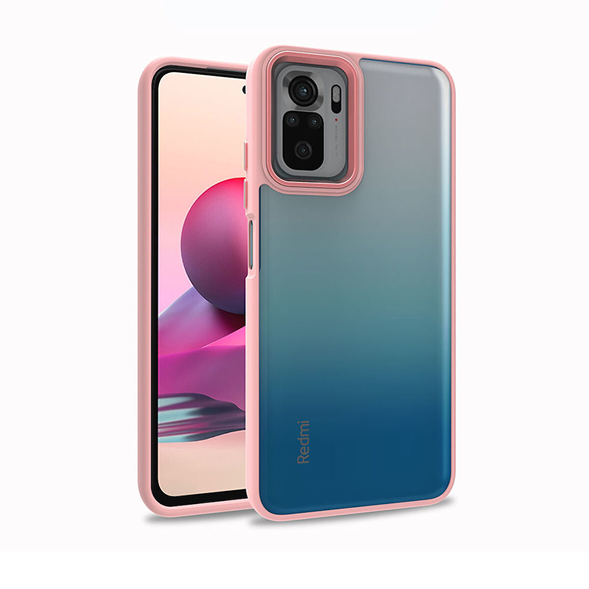 Xiaomi Redmi Note 10 Kılıf Zore Flora Kapak-Rose Gold