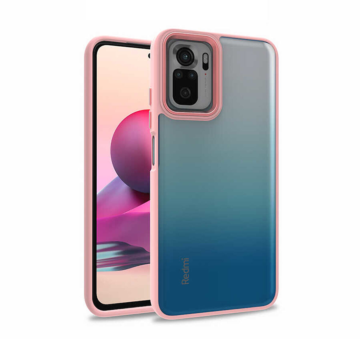 Xiaomi Redmi Note 10 Kılıf Kamera Çıkıntılı Arkası Şeffaf Köşeleri Parlak Renkli Işlemeli Flora Kapak