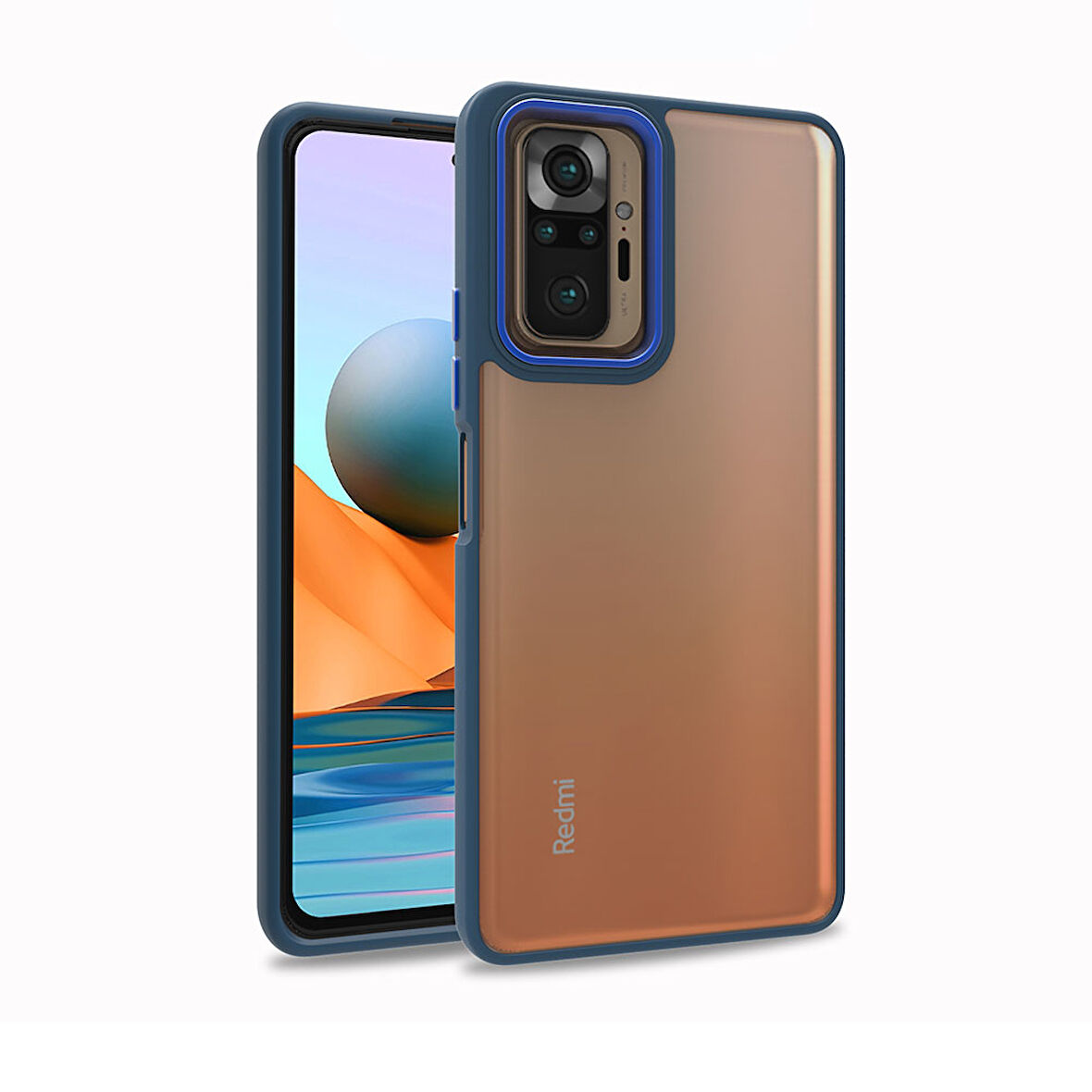 Xiaomi Redmi Note 10 Pro Kılıf Zore Flora Kapak-Mavi