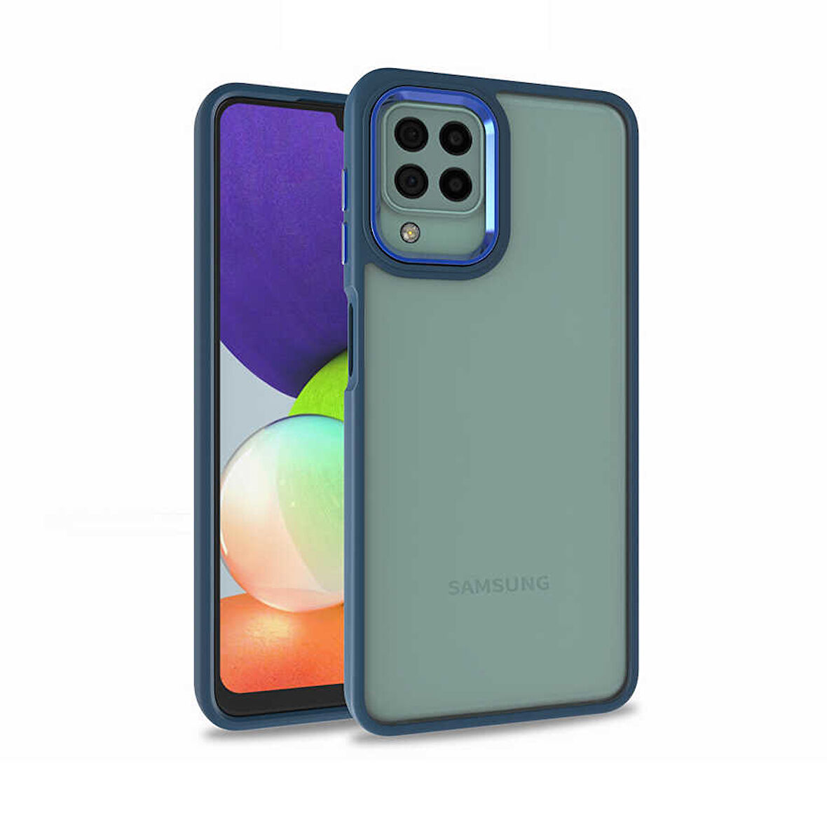 Samsung Galaxy A12 Kılıf Kamera Çıkıntılı Arkası Şeffaf Köşeleri Parlak Renkli Işlemeli Flora Kapak
