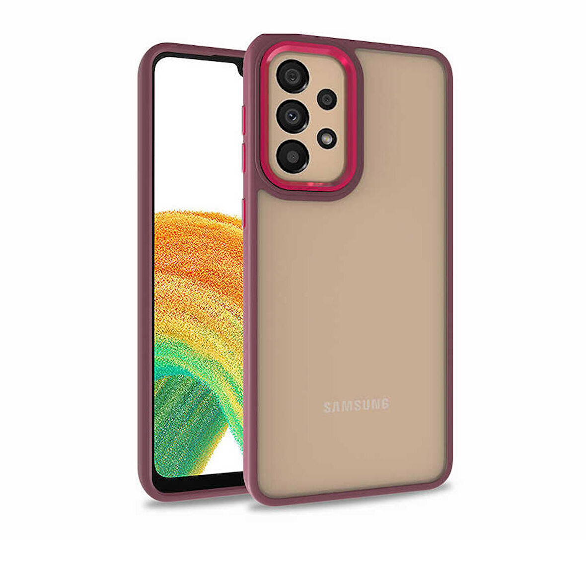 Galaxy A52 Uyumlu Zore Flora Kapak-Kırmızı
