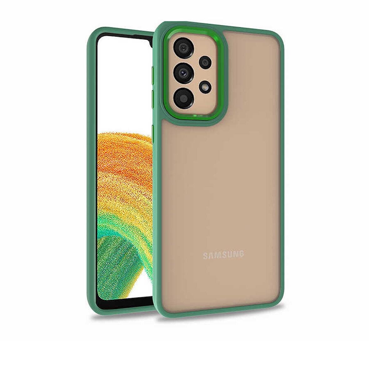 Samsung Galaxy A72 Kılıf Kamera Çıkıntılı Arkası Şeffaf Köşeleri Parlak Renkli Işlemeli Flora Kapak