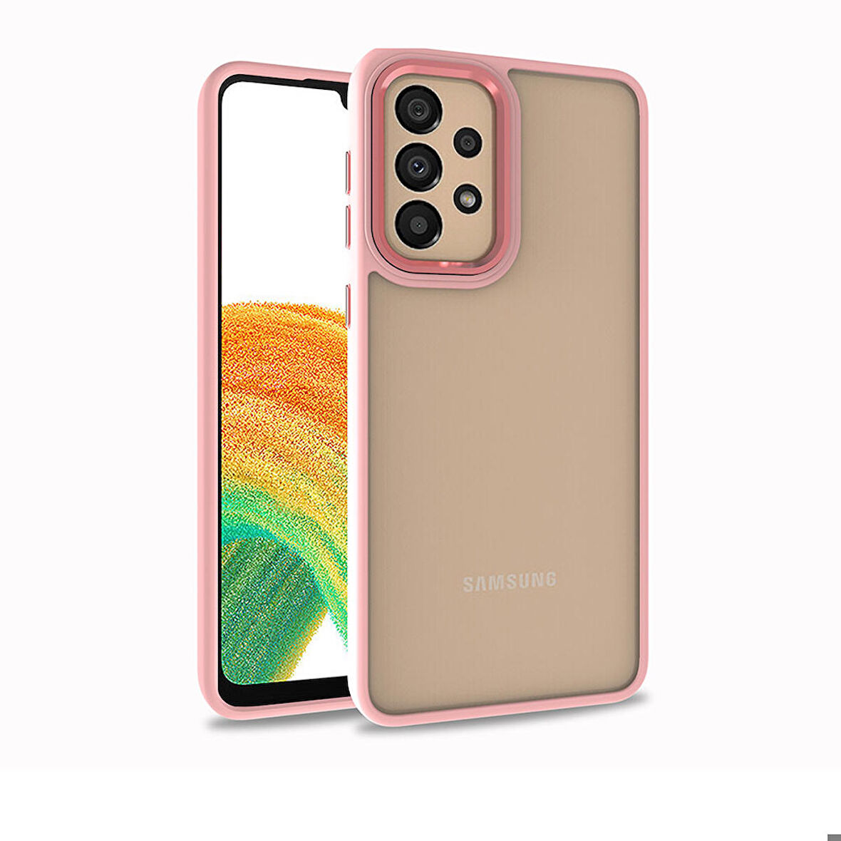 Galaxy A33 5G Uyumlu Zore Flora Kapak-Rose Gold