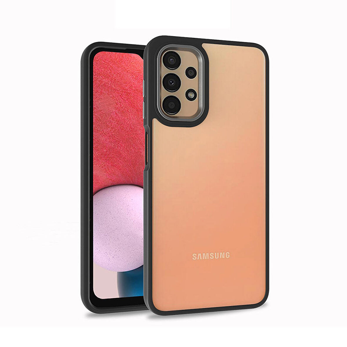 Galaxy A13 4G Uyumlu Zore Flora Kapak-Siyah