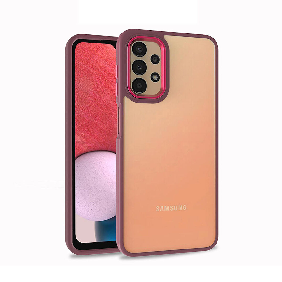 Galaxy A13 4G Uyumlu Zore Flora Kapak-Kırmızı