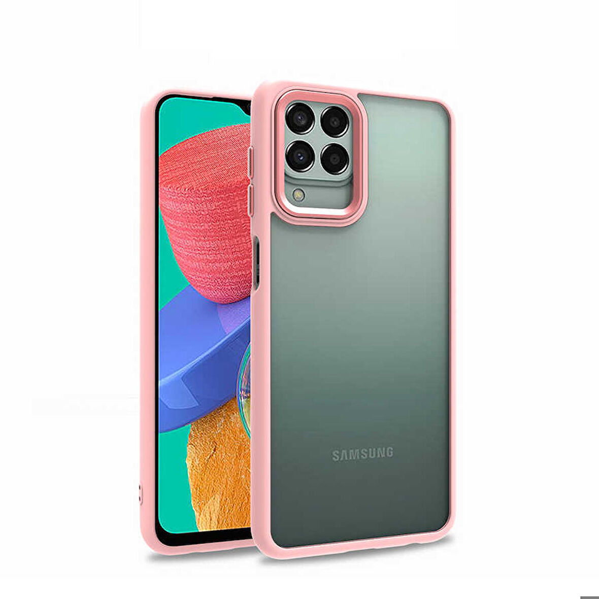Galaxy M33 Uyumlu Zore Flora Kapak-Rose Gold