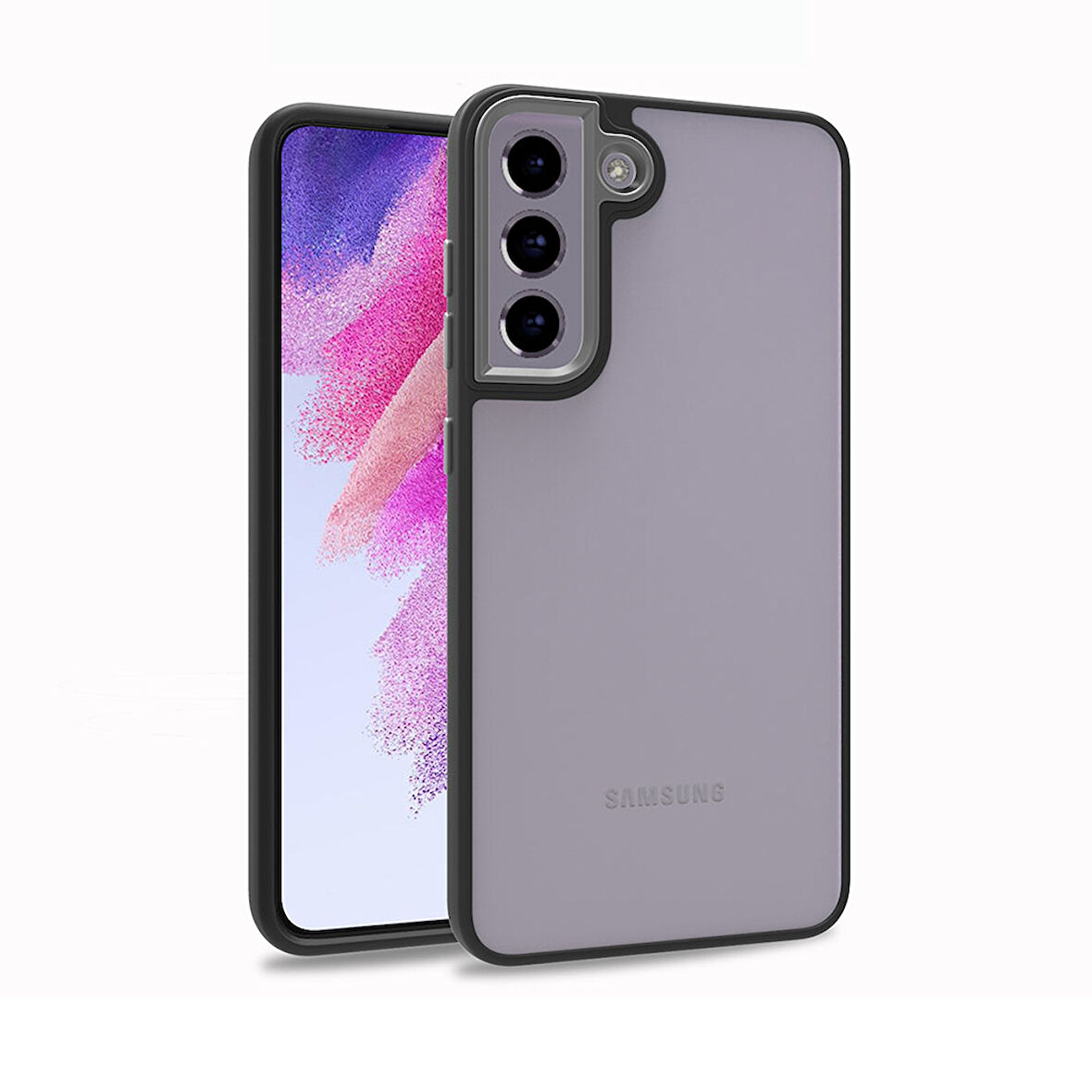 Galaxy S21 FE Uyumlu Zore Flora Kılıf-Siyah