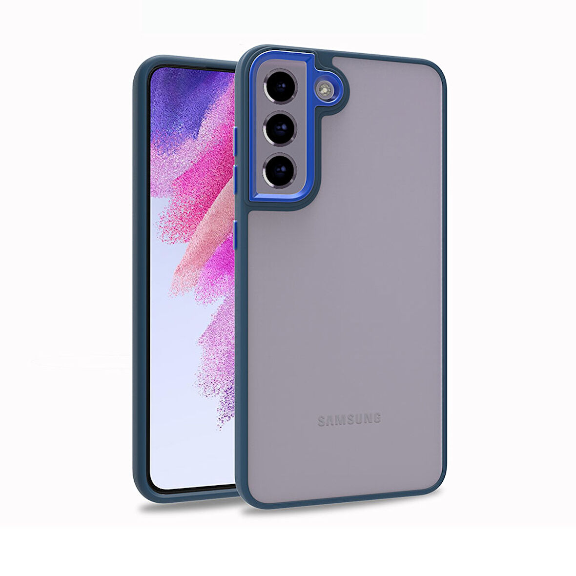 Galaxy S21 FE Uyumlu Zore Flora Kılıf-Mavi