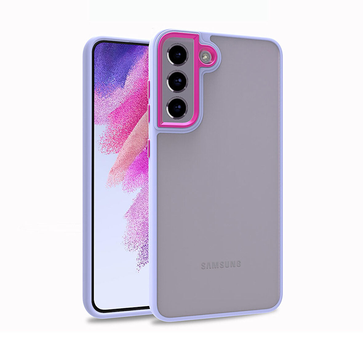 Galaxy S21 FE Uyumlu Zore Flora Kılıf-Lila