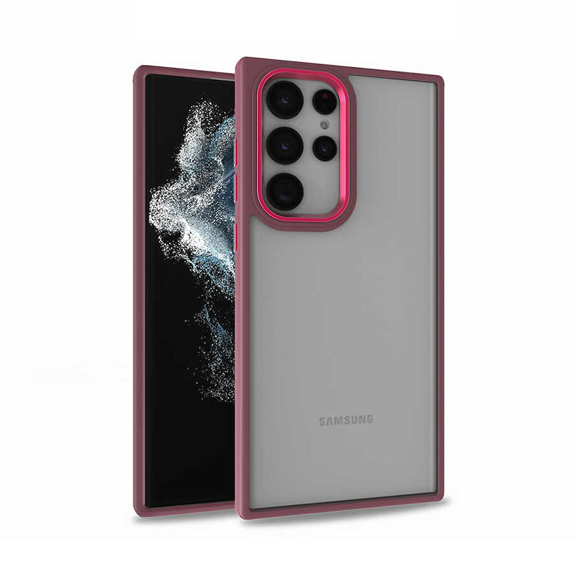 Galaxy S22 Ultra Uyumlu Zore Flora Kılıf-Kırmızı