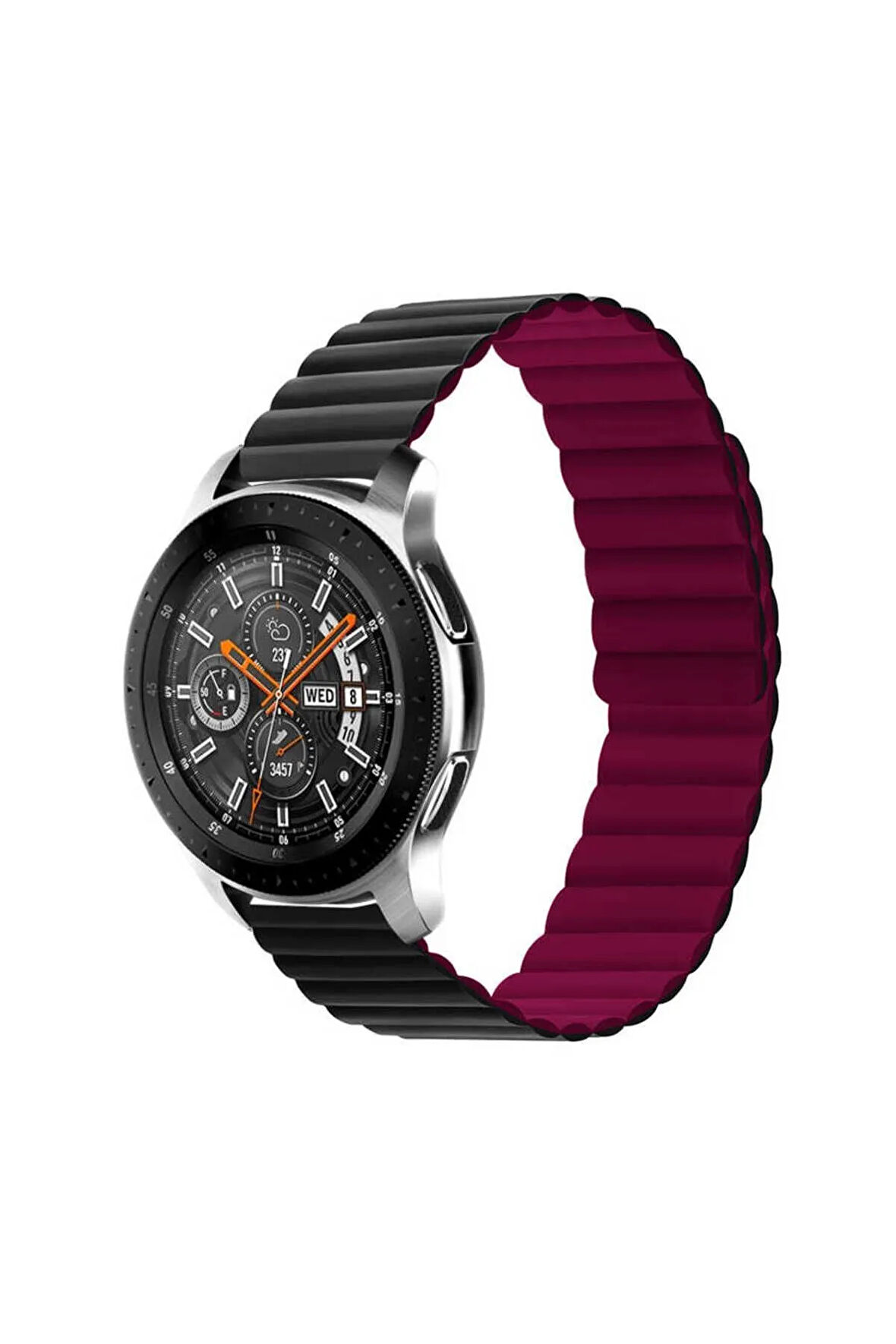 Galaxy Watch Active 2 44mm Uyumlu Krd-52 Kordon-siyah-kırmızı