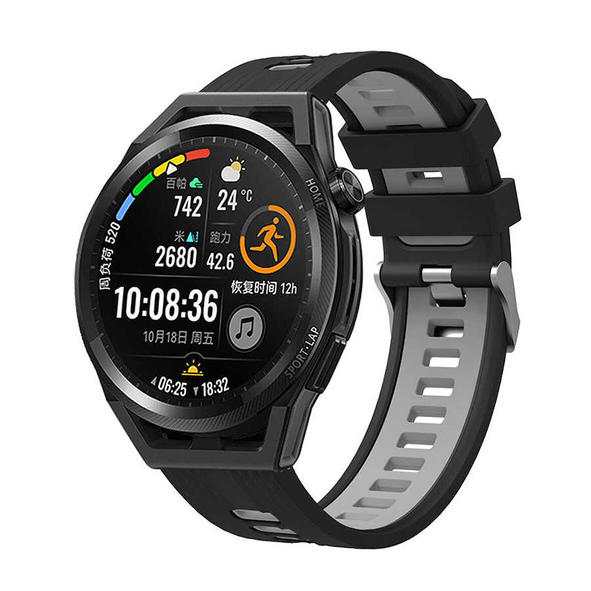 Galaxy Watch Active 2 44mm KRD-55 Uyumlu Zore Kordon-Siyah-Gri