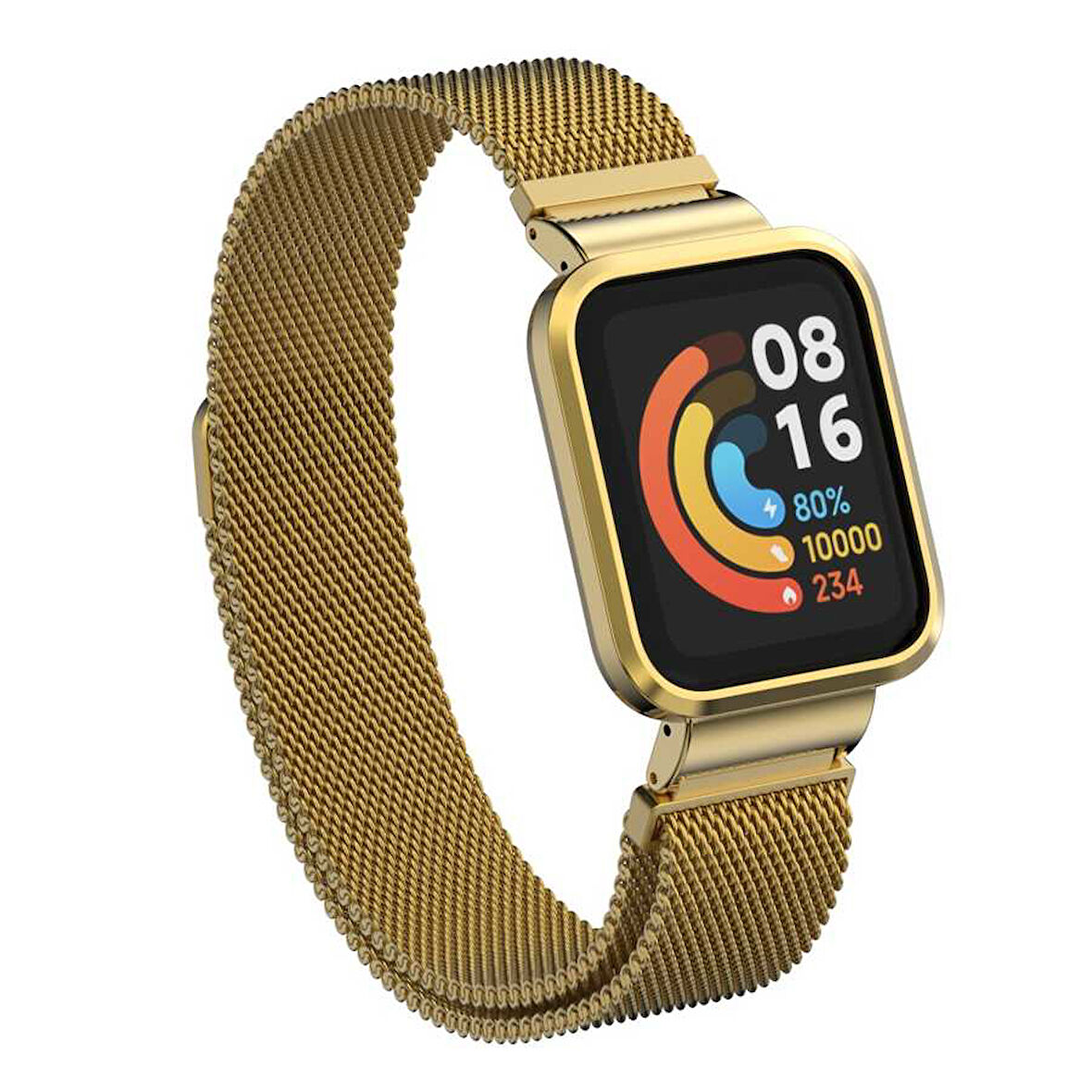 Xiaomi Redmi Watch (Mi Watch Lite) Uyumlu KRD-58 Metal Zore Kordon-Gold