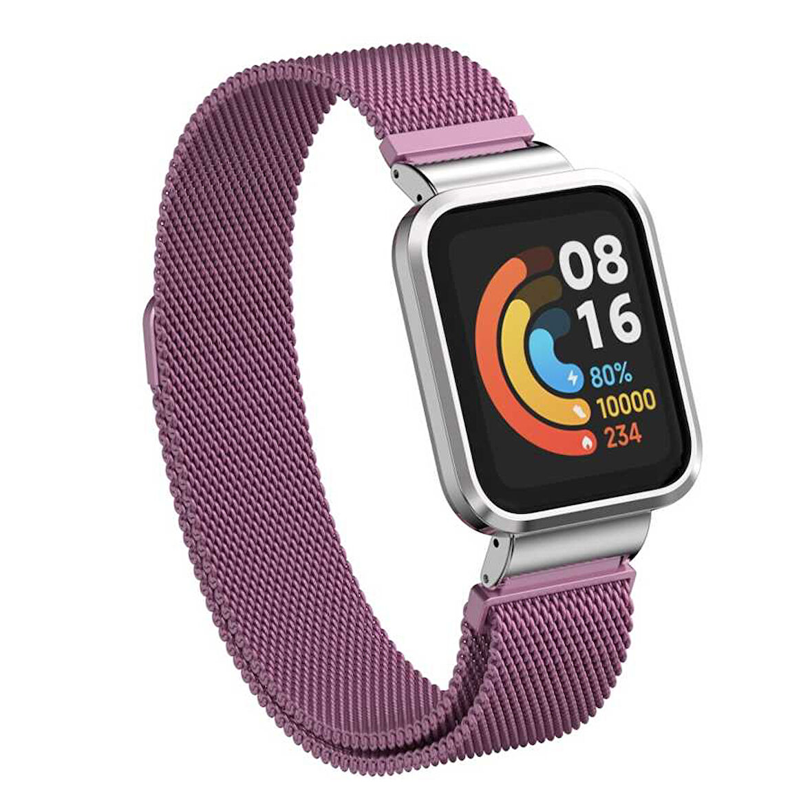 Xiaomi Redmi Watch (Mi Watch Lite) Uyumlu KRD-58 Metal Zore Kordon-Lila