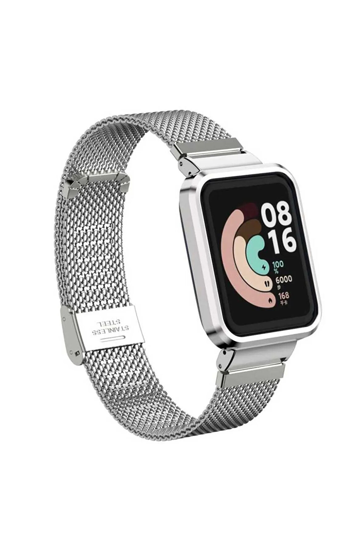 Xiaomi Redmi Watch (Mİ Apple Watch LİTE) Uyumlu Krd-59 Metal Kordon-gümüş