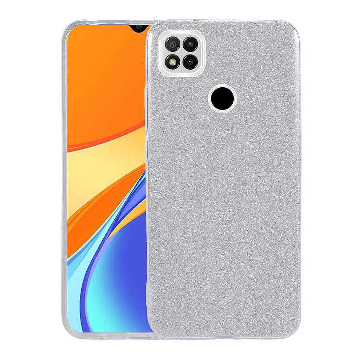 Xiaomi Redmi 9C Kılıf Zore Shining Silikon-Gümüş