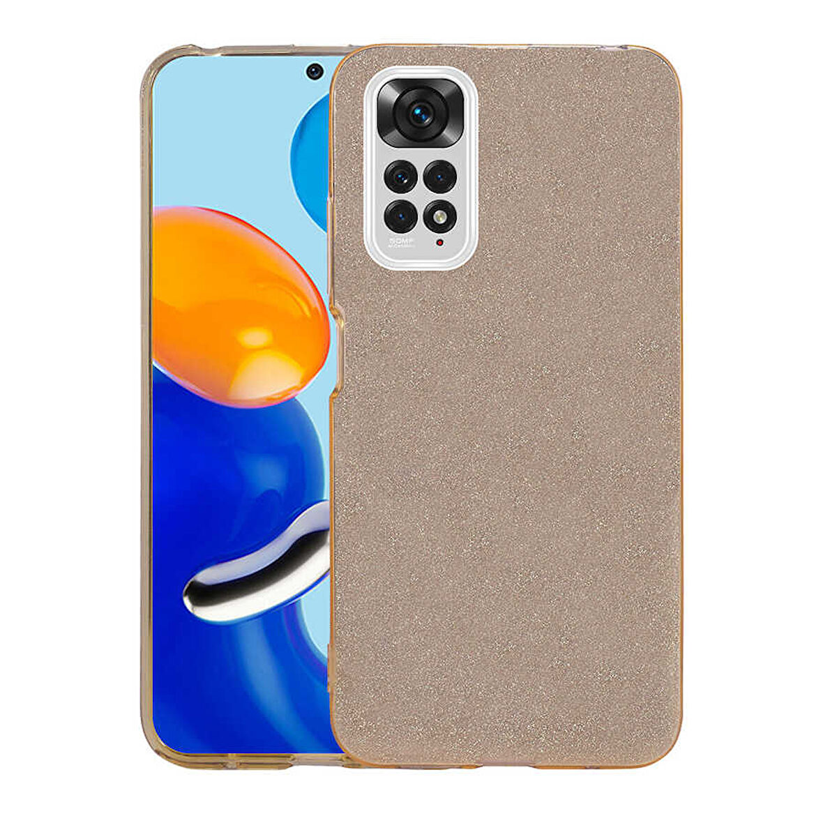 Xiaomi Redmi Note 11S Global Kılıf Zore Shining Silikon-Gold