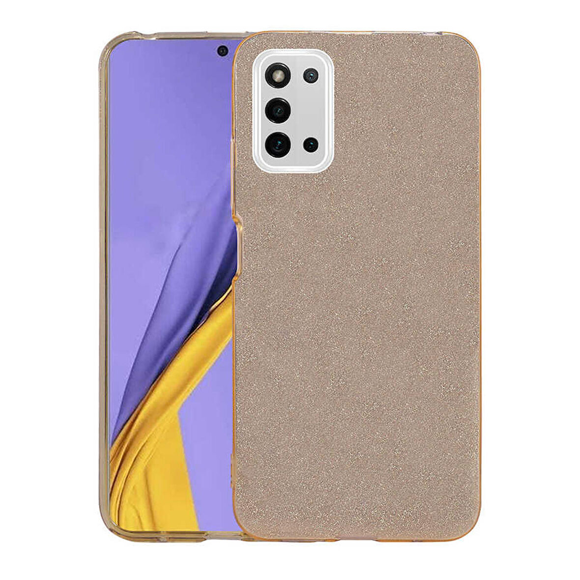Galaxy A03S Uyumlu Zore Shining Silikon-Gold