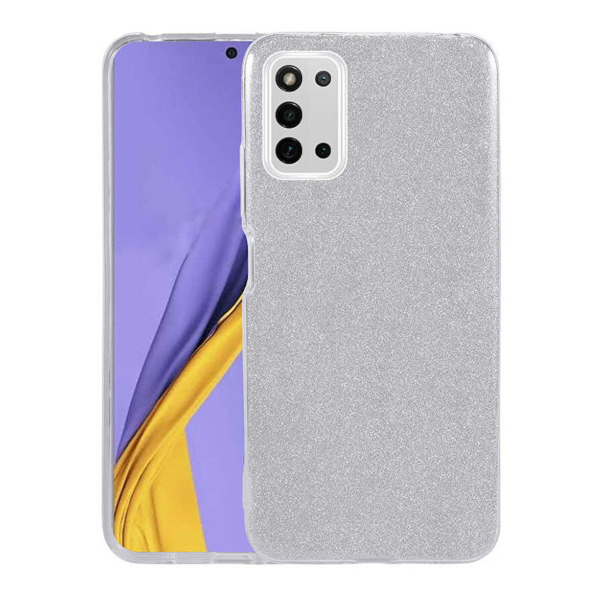 Galaxy A03S Uyumlu Zore Shining Silikon-Gümüş