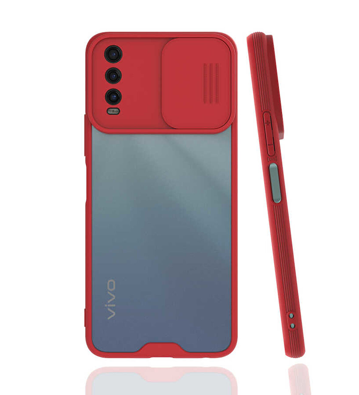 Vivo Y20 Kılıf Zore LZYLi Kapak-Kırmızı
