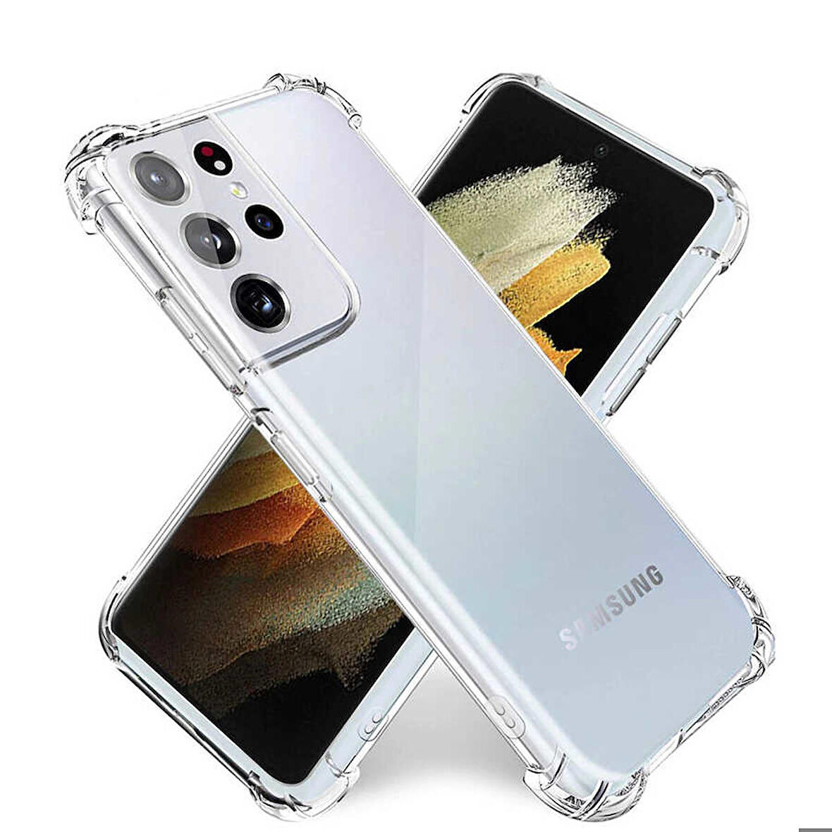 Galaxy S22 Ultra Uyumlu Ensueno Kamera Korumalı Nitro Anti Shock Silikon-Renksiz
