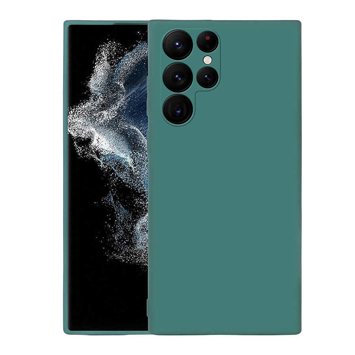 Galaxy S22 Ultra Uyumlu Zore Mara Lansman Kılıf-Koyu Yeşil