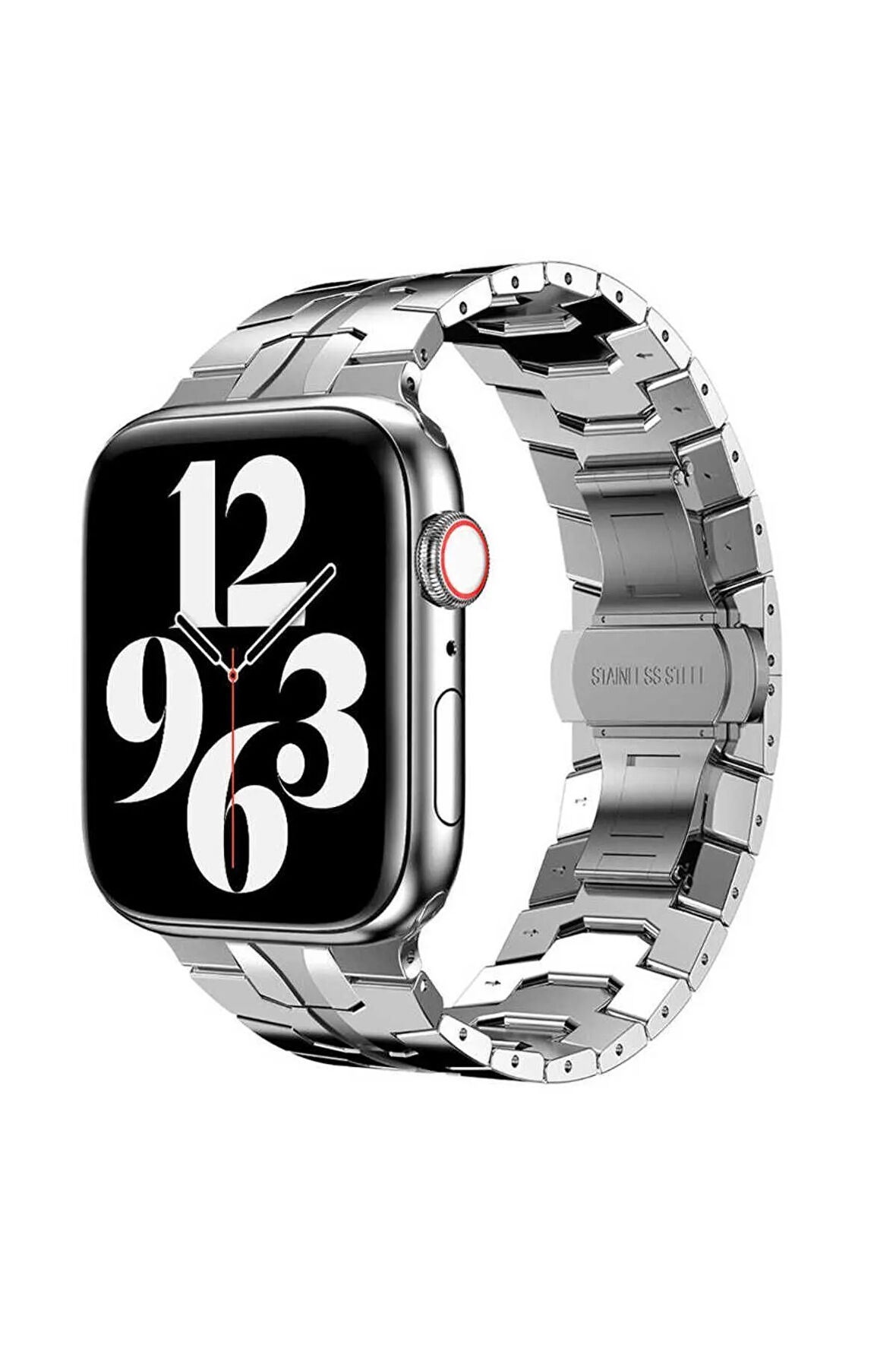 Apple Watch 44mm Uyumlu Krd-63 Metal Kordon-gümüş