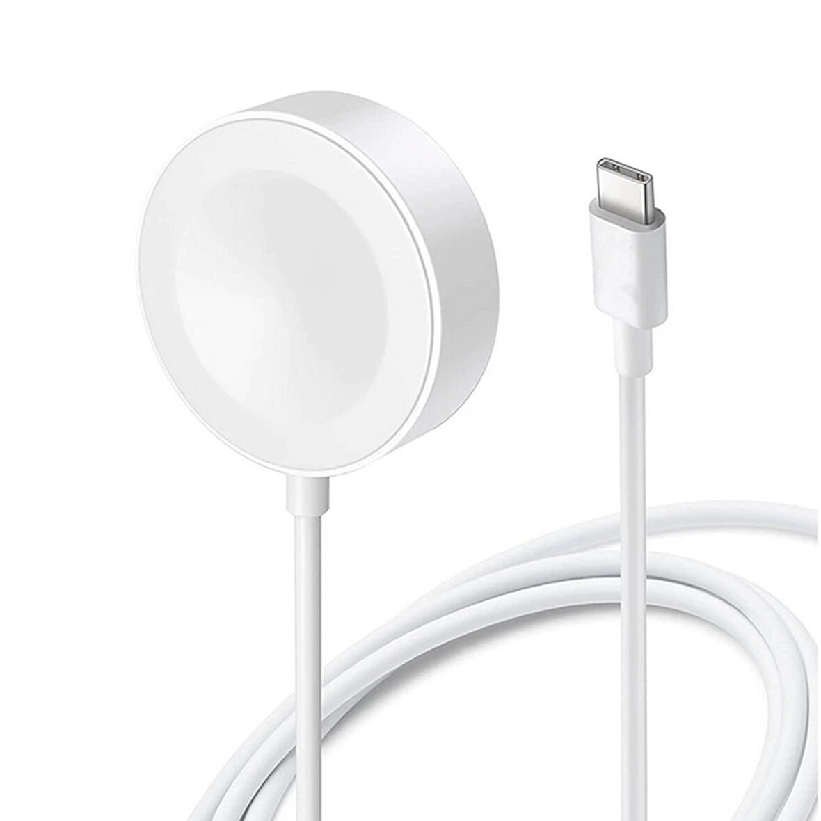 Beyaz Akıllı Saat Wireless Type-C Şarj Kablosu 1m-Zore